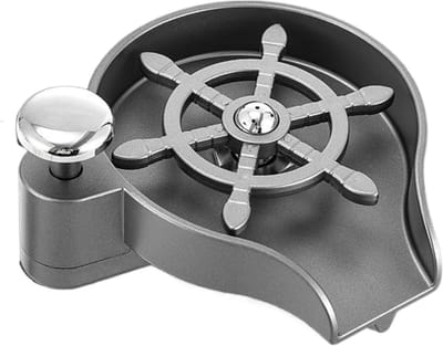 Glaaswasser - Spoelbak Sprayer - Snelle Reiniging - Drukgeactiveerd Systeem - 15x14x11 cm - Grijs