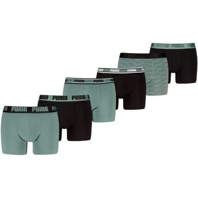 Puma Boxershorts Heren - 6 onderbroeken - Sage / Black / - Heren ondergoed Maat M