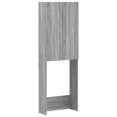 vidaXL - Toiletkast - ARNHEM - Grijs - Sonoma - 66 - x - 25,5 - x - 190 - cm - Bewerkt - hout