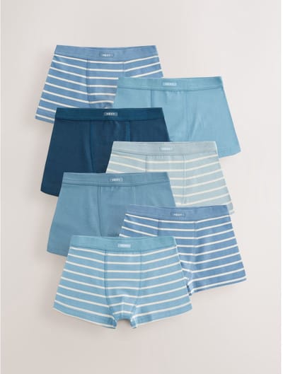 Next - Jongens - Set van 7 boxershorts met zachte tailleband - Blauw