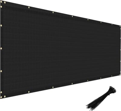 Privacy Scherm voor Hek of Balkon - Windscherm en Zonwering - 15 x 100 cm Zwart
