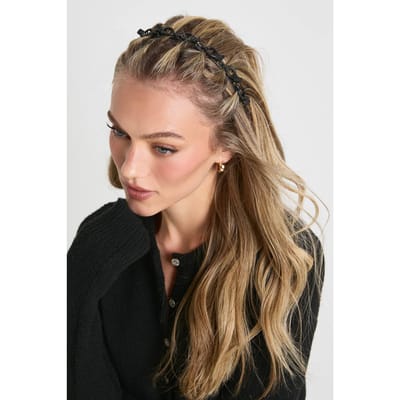 boohoo Dames Twist Vlecht Detail Hoofdband | Zwart