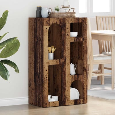 vidaXL - Dressoir - ELST - Oudhout - 59 - x - 35 - x - 100,5 - cm - Bewerkt - hout