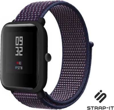 Nylon bandje geschikt voor Xiaomi Amazfit Bip / GTS / GTS 2 / GTS 3 / GTS 4 - Mini / Bip Lite / Bip U / Bip U Pro - Paars / Blauw