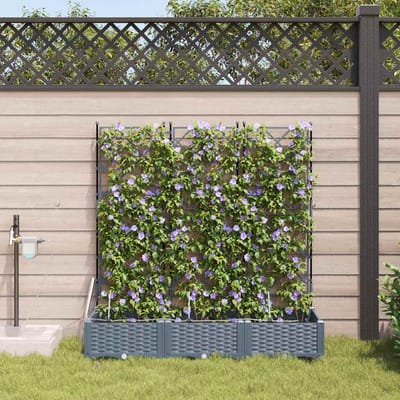 vidaXL - Plantenbak - 3 - st - Lichtgrijs - 120 - x - 40 - x - 126 - cm - PP
