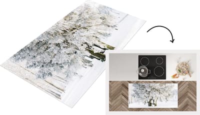 Keukenloper - Loper keuken - Winter - Sneeuw - Boom - 120x60 cm - Keukenloper vinyl