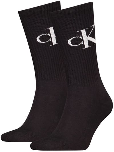 Calvin Klein 2-paar Crew sokken - Logo monogram - 42 - Zwart