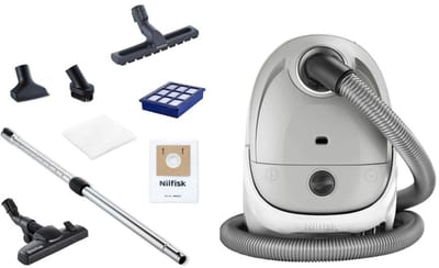 Nilfisk One Prime & Clean – Compacte stofzuiger met zak, 750 W motor, 3 L capaciteit, HEPA 13-filter en parketborstel