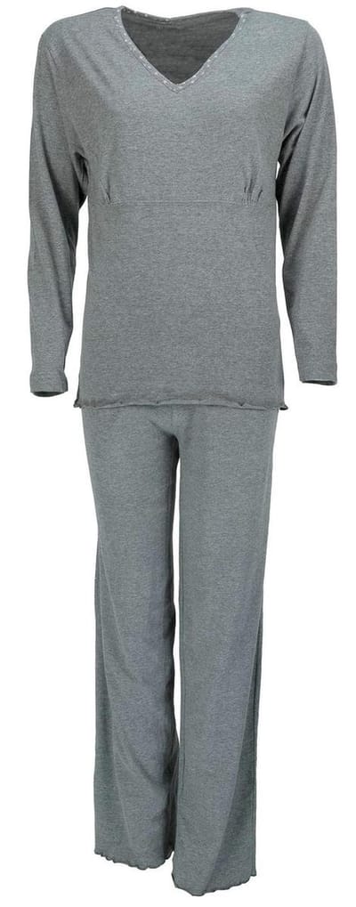 Irresistible Dames Pyjama - Katoen - V Hals - Grijs - Maat L