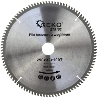 GEKO Zaagblad voor aluminium - 250 mm - 100 tanden - Inclusief reductieringen