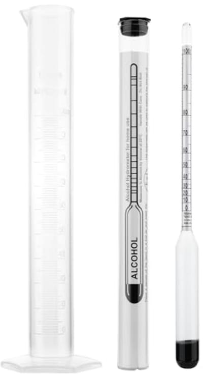 Professionele Alcoholmeter 0-100% voor Distillaten - Inclusief Meetglas