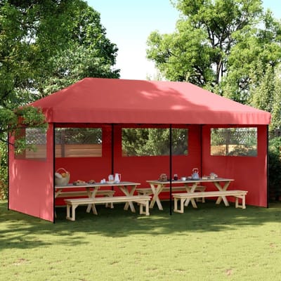 Opvouwbaar Partygordijn - Paviljoen Tent - Buitenfeesten - Waterdicht UV-bescherming - 580 x 292 x 315 cm - Bordeauxrood