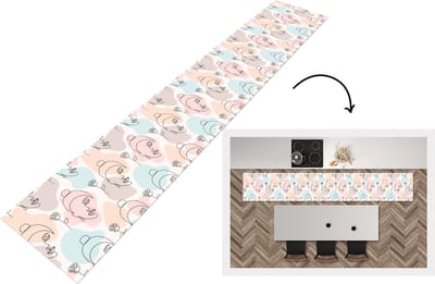 Keukenloper - Loper keuken - Vrouw - Bloemen - Line Art - Pastel - Patroon - 300x50 cm - Keukenloper vinyl