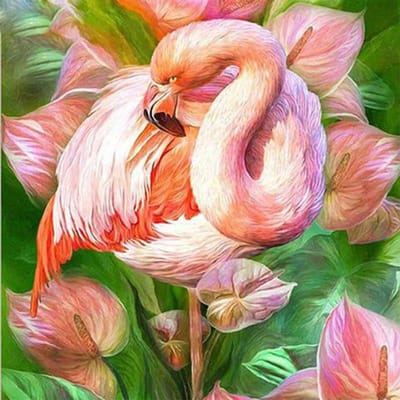 Doe-het-zelf Diamant Borduurwerk 5D Diamant Ambacht Schilderen Roze Flamingo Diamant Diamant Muurkunst Decor 30x30CM white