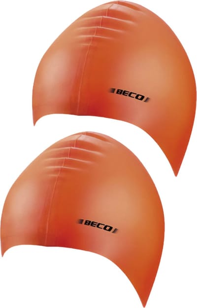 Beco badmuts voor volwassenen - 2x stuks - oranje - latex - voor intensief gebruik
