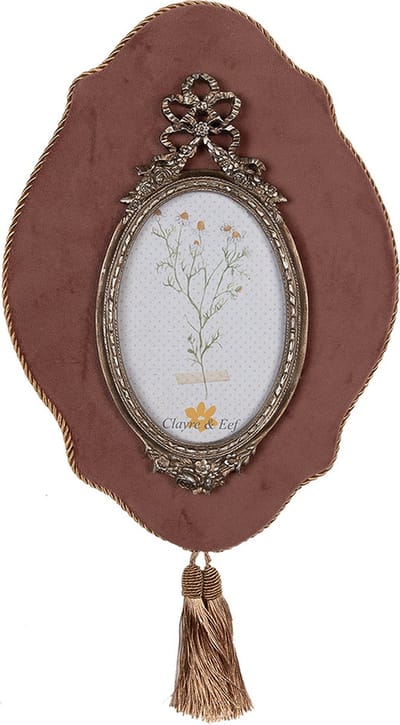 Clayre & Eef Fotolijst 10x15 cm Roze Goudkleurig Kunststof