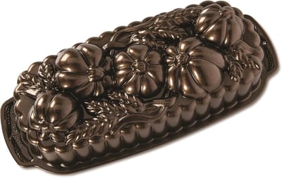 Broodvorm Tarwe Pompoen - Broodblik Bakvorm - Herfst Bakken - Gegoten Aluminium - 137D x 312B x 71H cm - Brons