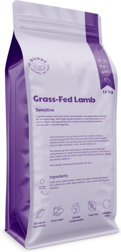 BUDDY ALL NATURAL PET FOODS Buddy Graasgevoerd Schapenvoer 12 kg