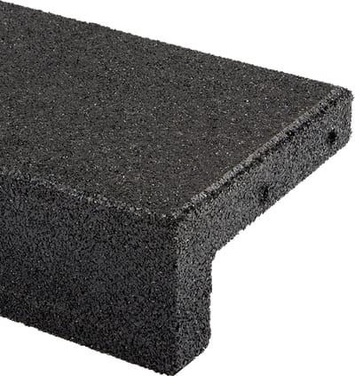 Rubbermagazijn - Opsluitband L-vorm zwart - 100x25x12,5x5cm - Gazonomranding - Gerecycled rubber - Beschermrand