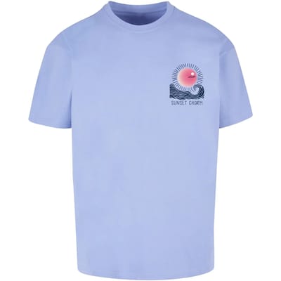 Merchcode - Sunset Charm Oversized Heren Tshirt - M - Blauw