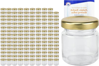 150-delige set van 53 ml potjes Naar 43 gouden deksel incl. Diamant Gelierzauber receptenboekje