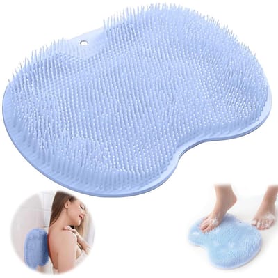 Dailygoods - Antislip siliconen massagepad, rugrubber, voetborstel en lichaamsborstel met zuignap siliconen, voetmassageapparaat en rugrubber muur, rustgevend en ontspannend pad voor lichaam, voetbad