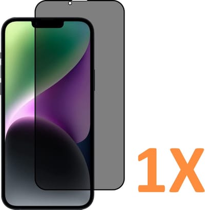 Screenprotector Glas - Privacy Tempered Glass Screen Protector Anti-Spy - 1x Geschikt voor: Apple iPhone 14 & iPhone 16E