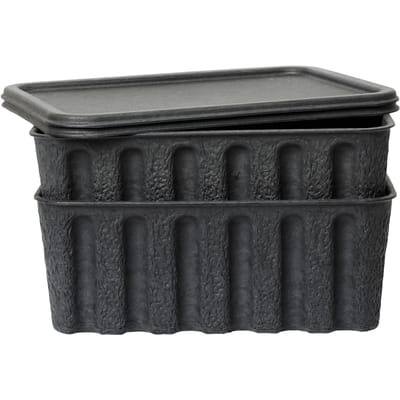 Ferm Living Paper Pulp Box Set van 2 - zwart - groot
