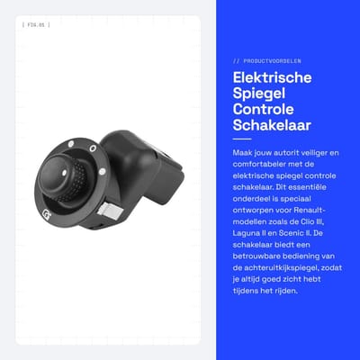 Dailygoods - Elektrische Spiegel Controle Schakelaar - Achteruitkijkspiegel - Hoogwaardige kwaliteit - Zwart - Vervangingsonderdeel - Geschikt voor Re...