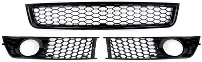 Mistlichtgrill + Ondergrille - Voorbumper - Voor Audi A4 B6 Sedan (2002-2005) - Set van 2 - Auto Accessoires