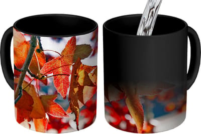 Magische Mok - Foto op Warmte Mokken - Koffiemok - Esdoorn - Bladeren - Landelijk - Herfst - Magic Mok - Beker - 350 ML - Theemok