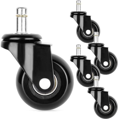 Vilde - Set van Vervangende Kantoorstoelwielen - 5 cm - Rubber - Compatibel met IKEA