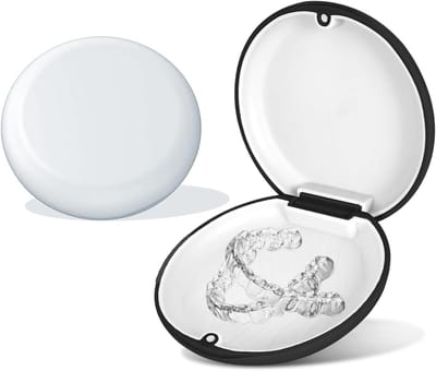 Houder voor Tandprotheses, 2 Stuks Opbergdozen voor Protheses, Ideaal voor Beugels en Tandrails (Zwart & Wit)