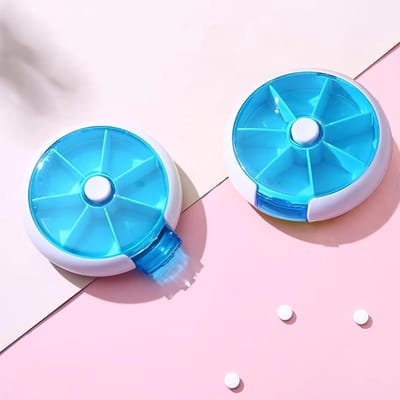 Tweedelig setje - Weekpillendoos - 7-daagse pillendoos Geschikt voor 7 vakjes Geschikt voor het bewaren van visoliesupplementen, vitamines, enz.