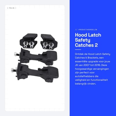 Dailygoods- Hood Latch veiligheid - 2 Stuks - Vervanging voor OE-nummer 55395653AF - Geschikt voor JK 2007-2016 - Metaal/Kunststof - Gewicht ca. 341 g - Motorkapvergrendeling