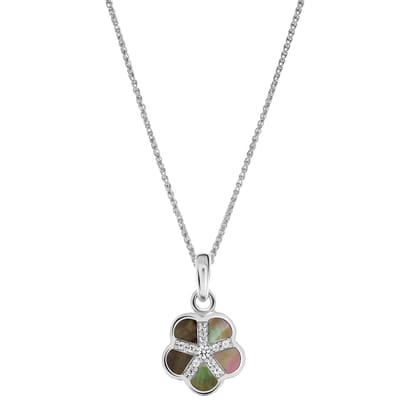 Orphelia 'Daisy' Dames 925 Sterling Zilveren Set: Necklace + Oorbellen + Ring - Zilver SET-7585