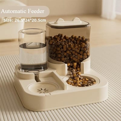 Kat Automatische Voederbak Kat Hond Voeding en Waterfontein Drinkbak Katten Waterbenodigdheden Voedselopslag Dispenser Huisdieraccessoires black