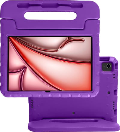 Hoes - Geschikt voor Apple iPad Air (2024/2025/2026) - 11 inch - Kinderhoes Shockproof Bumper - Kidsproof Case - Tablet Hoesje - Kinder Hoes Cover - Paars