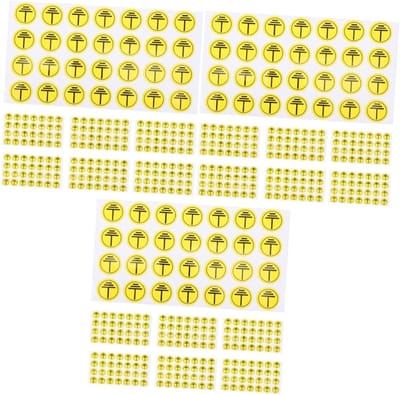 3 Sets Waarschuwingsstickers voor Schakelbord met Vloersymbolen en Veiligheidslabels voor Machines