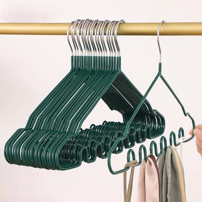 JHUBERS- Kleerhangers 12 stuks - Antislip - Roestvrij Staal - Slank - Belastbaar - Ideaal voor Kledingorganisatie - Hanger