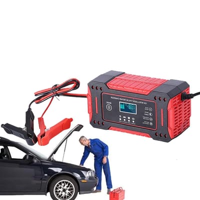Acculader - Batterijlader - Voertuig Accu - Slimme Puls Technologie - 12V 6A - Zwart Rood
