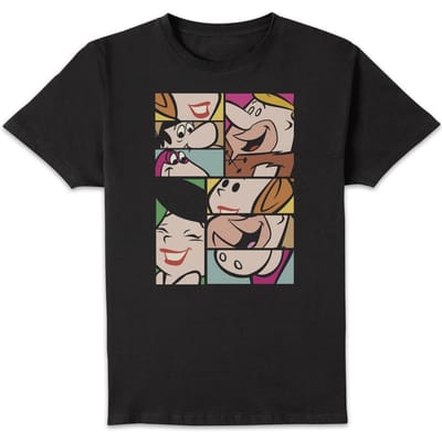 The Flintstones Cartoon Squares Men's T-Shirt - Black - S