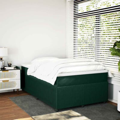 vidaXL - Boxspring - met - matras - fluweel - donkergroen - 120x200 - cm