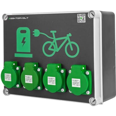 Oplaadstation Elektrische Fietsen E-Bike Laadpunt 4 Stopcontacten