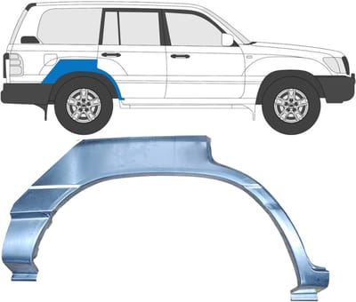 Reparatiepaneel achterspatbord voor Toyota Land Cruiser J100 1998-2007 / Rechts
