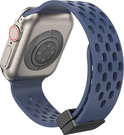 Siliconen bandje - geschikt voor Apple Watch series 1/2/3/4/5/6/7/8/9/10/11/ SE (1,2,3) / Ultra (1,2,3) met maat 44 mm / 45 mm / 46 mm / 49 mm - Navy