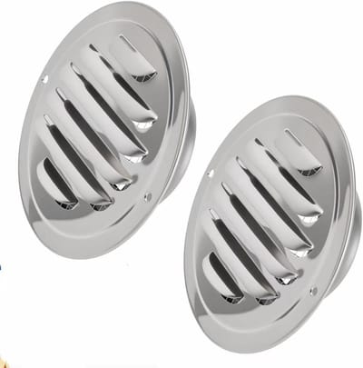 Ventilatierooster Rond - Afvoerluchtrooster Insectenwerend - Ventilatie Binnen - Roestvrij Staal Weerbestendig - 70 mm Diameter - Zilverkleurig
