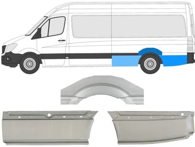 Reparatiepaneel achterspatbord voor Volkswagen Crafter 2005-2017 / Links / Set