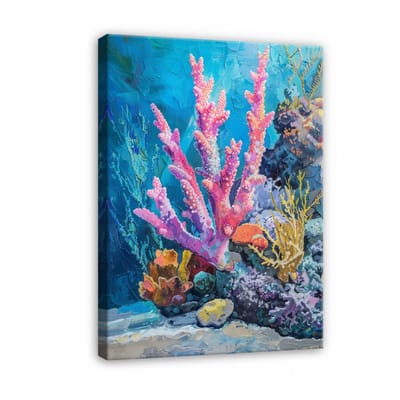 WALLARENA - Canvas schilderij - 100x70 cm - afbeelding van een koraalrif in de oceaan voor slaapkamer of salon