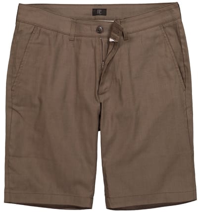 JP 1880 - Heren - bermuda van linnenmix chino Loose Fit tot 72 - Bruingrijs - Maat 54